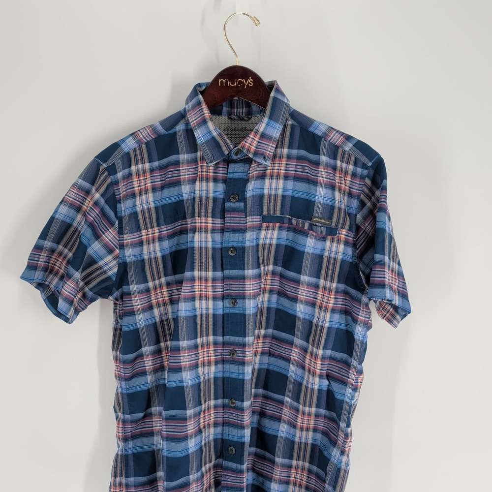 Eddie‎ Bauer Plaid Short Sleeve Classic Button Down Shirt Multicolor Size M